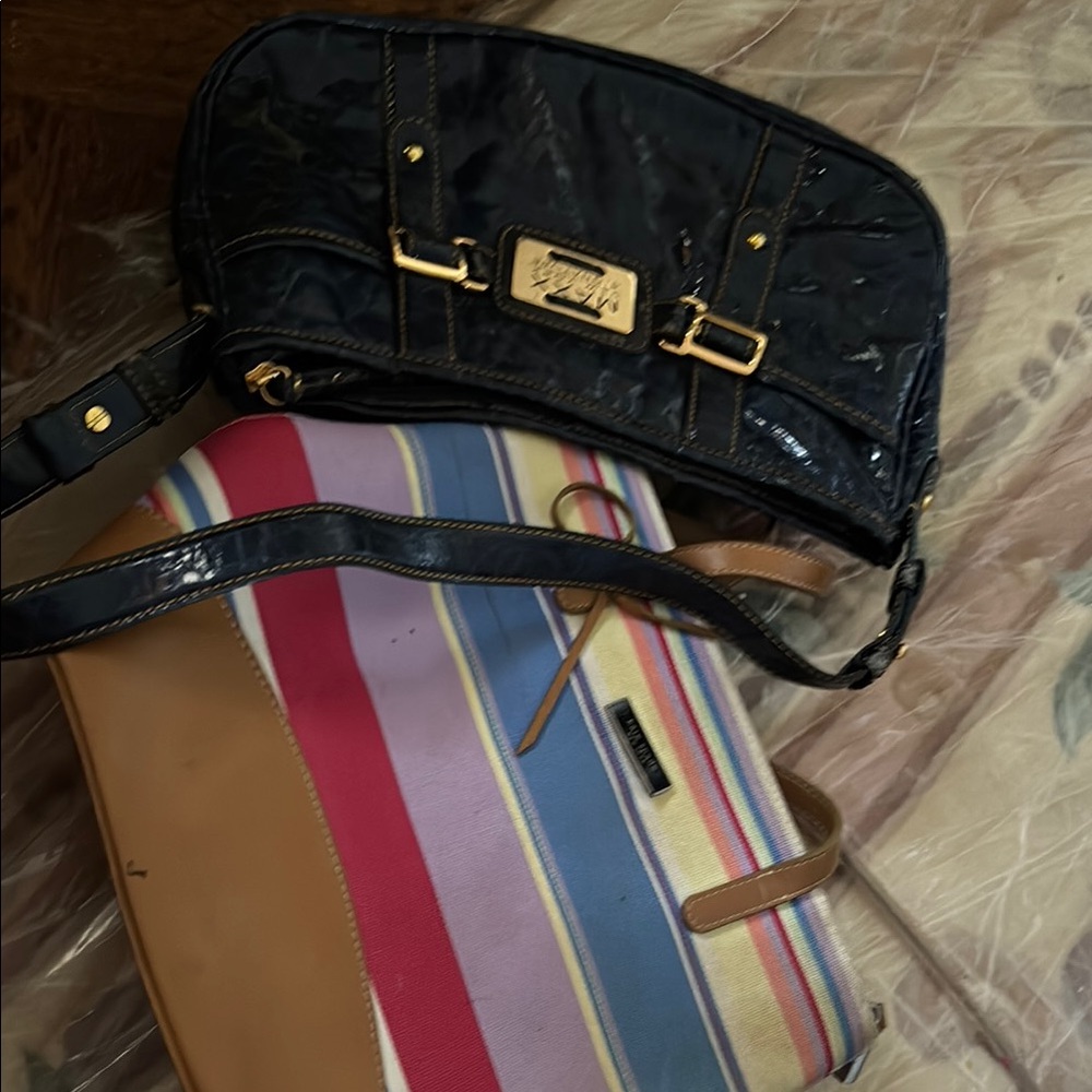 Black Quilted Shoulder Bag with Gold Hardware